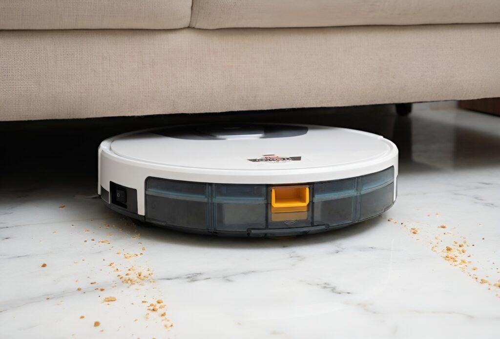Smart robot vacuum cleaner in action